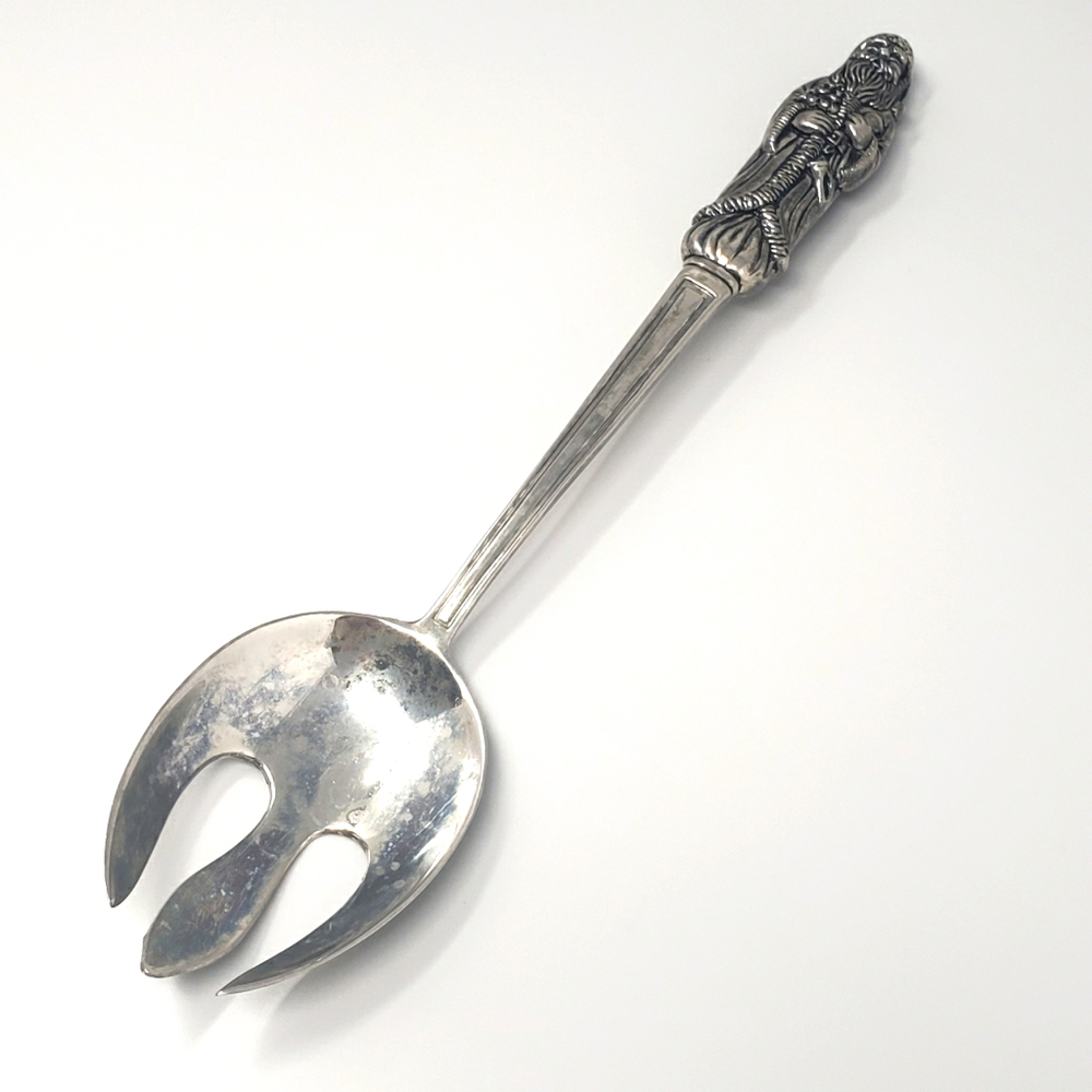 Santa Silver Slotted Serving Spoon